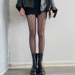 Black/White Gothic Lolita Grid Lace Bowknot Moon Stocking Tights BE471 -EgrilDoll Fashion Outlet Store blackwhite gothic lolita grid lace bowknot moon stocking tights be471 216