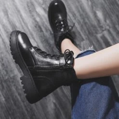Black/White Size 35-43 Cool Punk Thick Sole Boots EE0872 -EgrilDoll Fashion Outlet Store blackwhite size 35 43 cool punk thick sole boots ee0872 shoes 756