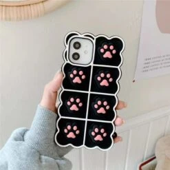 Black/White/Pink Soft Squishy Cat Paws Cute Phone Case SP16495 -EgrilDoll Fashion Outlet Store blackwhitepink soft squishy cat paws cute phone case sp16495 414