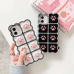 Black/White/Pink Soft Squishy Cat Paws Cute Phone Case SP16495 -EgrilDoll Fashion Outlet Store blackwhitepink soft squishy cat paws cute phone case sp16495 988