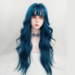 Blue Lolita Long Curly Hair Wig EE0834 7 Blue Lolita Long Curly Hair Wig EE0834 -EgrilDoll Fashion Outlet Store blue lolita long curly hair wig ee0834 one size wigs 139