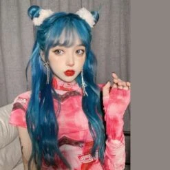 Blue Lolita Long Curly Hair Wig EE0834 6 Blue Lolita Long Curly Hair Wig EE0834 -EgrilDoll Fashion Outlet Store blue lolita long curly hair wig ee0834 one size wigs 380