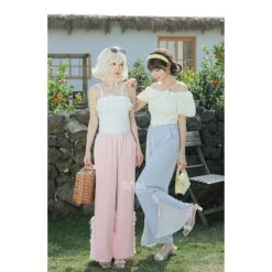 Blue Pink Cute Pastel Spring Lace Pants ON632 -EgrilDoll Fashion Outlet Store blue pink cute pastel spring lace pants on632 399