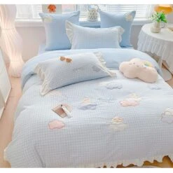 Blue Pink Soft Cloud Bedding Set ON151 -EgrilDoll Fashion Outlet Store blue pink soft cloud bedding set on151 297
