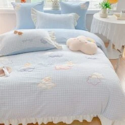 Blue Pink Soft Cloud Bedding Set ON151 -EgrilDoll Fashion Outlet Store blue pink soft cloud bedding set on151 310