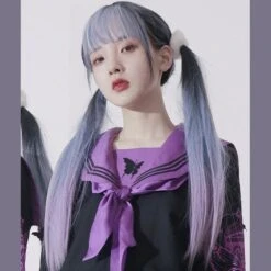 Blue Purple Gradient Long Straight Wig EE0757 -EgrilDoll Fashion Outlet Store blue purple gradient long straight wig ee0757 702