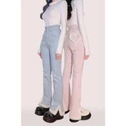 Blue/Pink Kawaii Style Soft Girl Denim Pants ON106