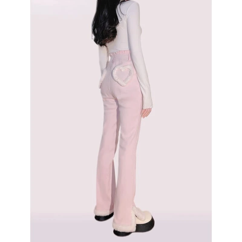 Blue/Pink Kawaii Style Soft Girl Denim Pants ON106 3 Blue/Pink Kawaii Style Soft Girl Denim Pants ON106 - Image 3