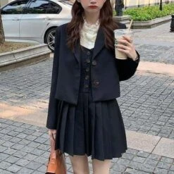 British Style Suit Coat+Shirt +Pleated Skirt EG17042 -EgrilDoll Fashion Outlet Store british style suit coatshirt pleated skirt eg17042 852
