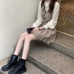 British Style Suit Coat+Shirt +Pleated Skirt EG17042 -EgrilDoll Fashion Outlet Store british style suit coatshirt pleated skirt eg17042 983