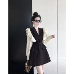 Brown/Black Blazer Dress ON132 -EgrilDoll Fashion Outlet Store brownblack blazer dress on132 137