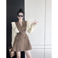 Brown/Black Blazer Dress ON132