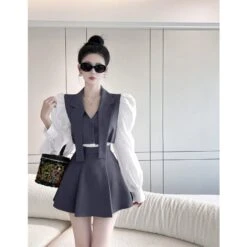 Brown/Gray/Black Kfashion Elegant Two Pieces Set ON131 -EgrilDoll Fashion Outlet Store browngrayblack kfashion elegant two pieces set on131 802