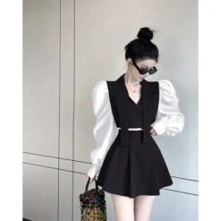 Brown/Gray/Black Kfashion Elegant Two Pieces Set ON131 -EgrilDoll Fashion Outlet Store browngrayblack kfashion elegant two pieces set on131 black s 922