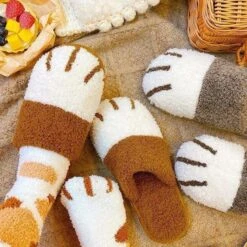 Cartoon Cute Cat Paw Plush Slippers SP15575 -EgrilDoll Fashion Outlet Store cartoon cute cat paw plush slippers sp15575 401