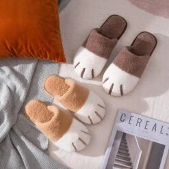 Cartoon Cute Cat Paw Plush Slippers SP15575
