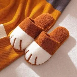 Cartoon Cute Cat Paw Plush Slippers SP15575 -EgrilDoll Fashion Outlet Store cartoon cute cat paw plush slippers sp15575 845