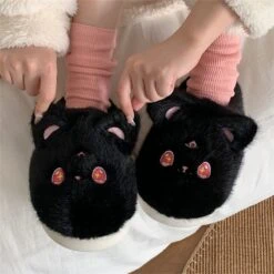 Chibi Fairydust Home Slippers ME52 34 Chibi Fairydust Home Slippers ME52 -EgrilDoll Fashion Outlet Store chibi fairydust home slippers me52 kitten black us 5 6uk 3 4eu 36 37 107