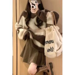 Comfy Fashion Beige Sweater Pleated Skirt Set EG594 -EgrilDoll Fashion Outlet Store comfy fashion beige sweater pleated skirt set eg594 385