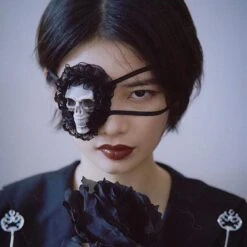 Cool Gothic Lolita Style Skull Eye Patch EG485