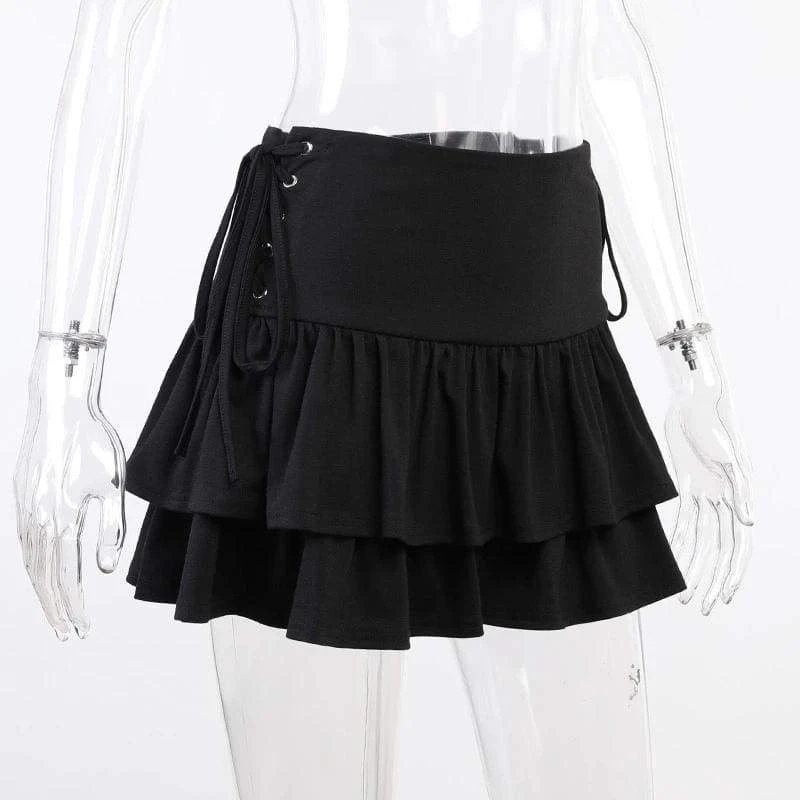 Cool Gothic Ruffle Lace Mini Skirt EG406 8 Cool Gothic Ruffle Lace Mini Skirt EG406 - Image 8