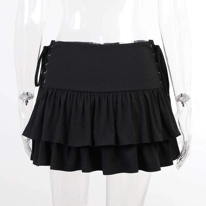 Cool Gothic Ruffle Lace Mini Skirt EG406 7 Cool Gothic Ruffle Lace Mini Skirt EG406 - Image 7