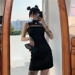 Cool Punk Trendy Black Dress EE0944 -EgrilDoll Fashion Outlet Store cool punk trendy black dress ee0944 681
