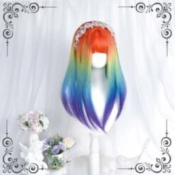 Cool Rainbow Style Long Straight Kawaii Wig EG17138 -EgrilDoll Fashion Outlet Store cool rainbow style long straight kawaii wig eg17138 432