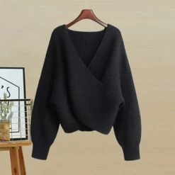 Cross Sweater Lace Black Dress Two Pieces Set ON239 -EgrilDoll Fashion Outlet Store cross sweater lace black dress two pieces set on239 m 733