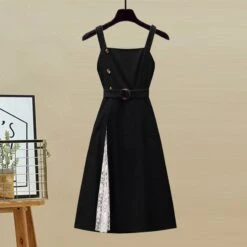 Cross Sweater Lace Black Dress Two Pieces Set ON239 -EgrilDoll Fashion Outlet Store cross sweater lace black dress two pieces set on239 m 832