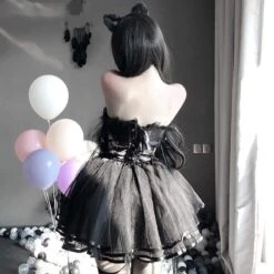 Cute Black/White Lace Ruffles Tutu Skirt EG16299 -EgrilDoll Fashion Outlet Store cute blackwhite lace ruffles tutu skirt eg16299 856
