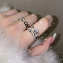 Cute Bow Flower Lovely Ring EE0947