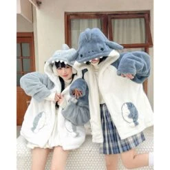 Cute Cartoon Shark Zipper Hoodie ON266