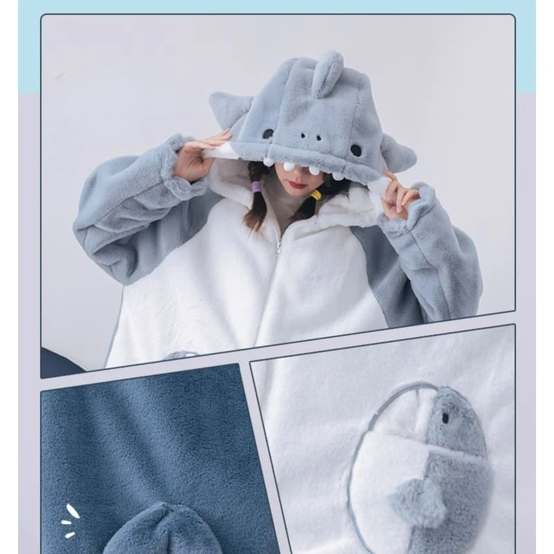 Cute Cartoon Shark Zipper Hoodie ON266 3 Cute Cartoon Shark Zipper Hoodie ON266 - Image 3