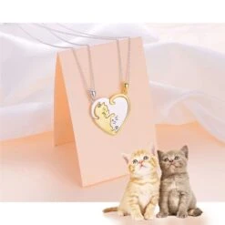 Cute Cat Couple Yin Yang Necklace Set EG608 -EgrilDoll Fashion Outlet Store cute cat couple yin yang necklace set eg608 218