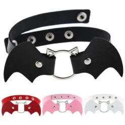Cute Cat Punk Bat Wings Collar Necklace EG14579