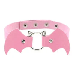 Cute Cat Punk Bat Wings Collar Necklace EG14579 -EgrilDoll Fashion Outlet Store cute cat punk bat wings collar necklace eg14579 pink choker 876