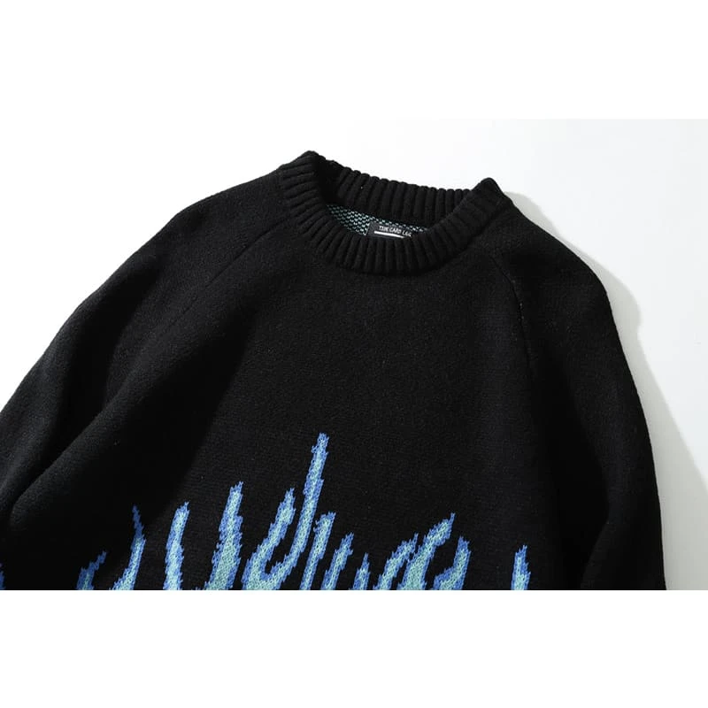 Cute Couple Flames Print Sweater ON257 2 Cute Couple Flames Print Sweater ON257 - Image 2