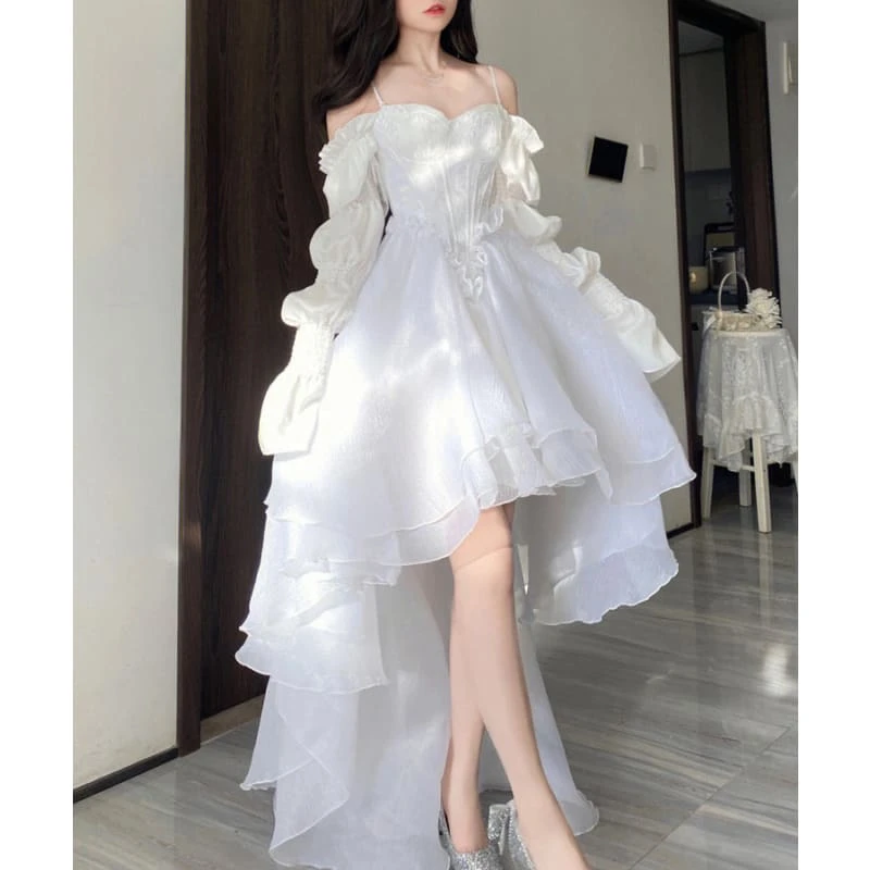 Cute Elegant Party White Princess Dress ON579 2 Cute Elegant Party White Princess Dress ON579 - Image 2