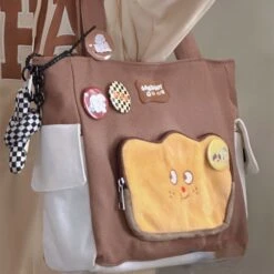 Cute Face White Brown Shoulder Bag ON675 -EgrilDoll Fashion Outlet Store cute face white brown shoulder bag on675 248