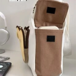 Cute Face White Brown Shoulder Bag ON675 -EgrilDoll Fashion Outlet Store cute face white brown shoulder bag on675 330