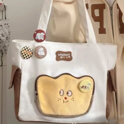 Cute Face White Brown Shoulder Bag ON675 -EgrilDoll Fashion Outlet Store cute face white brown shoulder bag on675 738