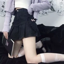 Cute Fashion Pink Bows Love Heart Black Skirt EE0918 -EgrilDoll Fashion Outlet Store cute fashion pink bows love heart black skirt ee0918 820