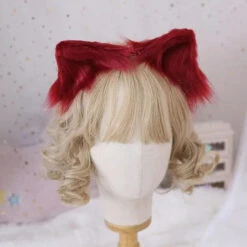 Cute Fluffy Cat Ear Cosplay Hair Clip EG15210 -EgrilDoll Fashion Outlet Store cute fluffy cat ear cosplay hair clip eg15210 red band 581