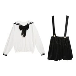 Cute Girl Bowknot Blouse And Suspender Skirt Set EG16027 -EgrilDoll Fashion Outlet Store cute girl bowknot blouse and suspender skirt set eg16027 s 678