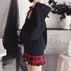 Cute Girl Red Black Cat Ears Hoodie (Hoodie Only)EG15384 13 Cute Girl Red Black Cat Ears Hoodie (Hoodie Only)EG15384 -EgrilDoll Fashion Outlet Store cute girl red black cat ears hoodie onlyeg15384 sweatshirt 592