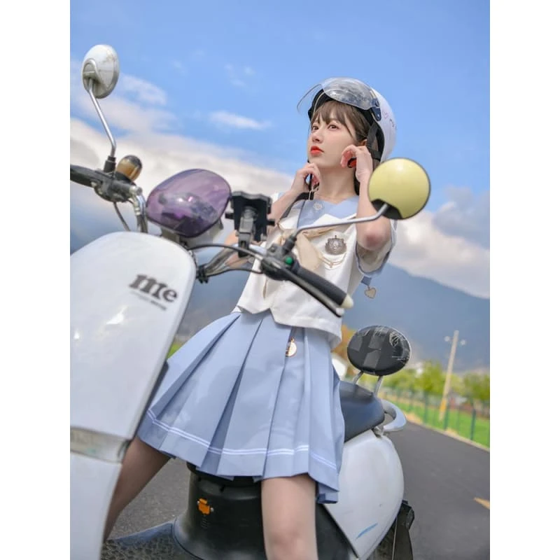 Cute Kawaii Alice In Wonderland Sailor Blouse & Skirt SS1317 3 Cute Kawaii Alice In Wonderland Sailor Blouse & Skirt SS1317 - Image 3