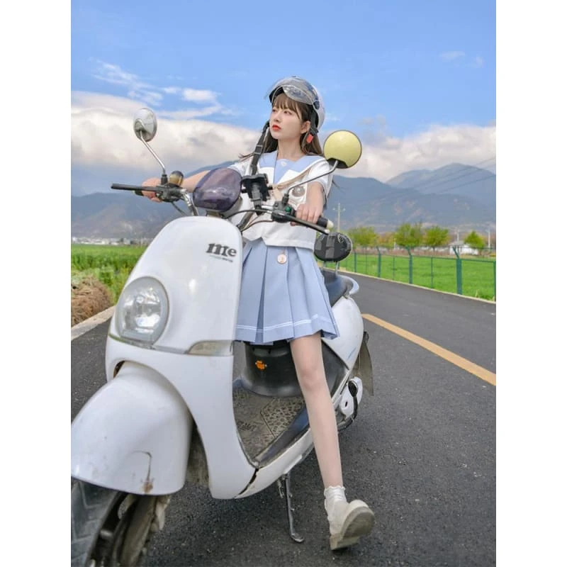 Cute Kawaii Alice In Wonderland Sailor Blouse & Skirt SS1317 5 Cute Kawaii Alice In Wonderland Sailor Blouse & Skirt SS1317 - Image 5