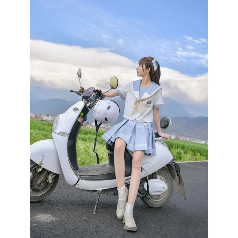 Cute Kawaii Alice In Wonderland Sailor Blouse & Skirt SS1317 6 Cute Kawaii Alice In Wonderland Sailor Blouse & Skirt SS1317 - Image 6