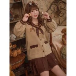 Cute Kawaii Cookie Bear Blouses & Skirt SS1402 -EgrilDoll Fashion Outlet Store cute kawaii cookie bear blouses skirt ss1402 sets 190